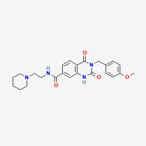 molecular formula C24H28N4O4 B1262557 3-(4-methoxybenzyl)-2,4-dioxo-N-(2-(piperidin-1-yl)ethyl)-1,2,3,4-tetrahydroquinazoline-7-carboxamide 