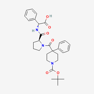 (2R)-[(1-{[1-(tert-butoxycarbonyl)-4-phenylpiperidin-4-yl]carbonyl}-L-prolyl)amino](phenyl)ethanoic acid