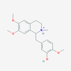 molecular formula C20H26NO4+ B1262561 劳达宁(1+) 