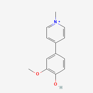 molecular formula C13H14NO2+ B1262572 2-甲氧基-4-(1-甲基-4-吡啶-1-鎓基)苯酚 