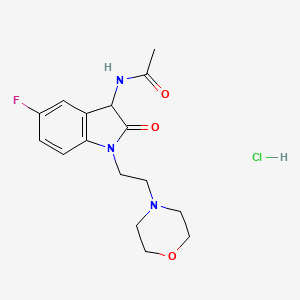 molecular formula C16H21ClFN3O3 B1262574 N-[5-氟-1-(2-吗啉-4-基乙基)-2-氧代-3H-吲哚-3-基]乙酰胺；盐酸盐 