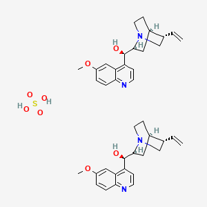 molecular formula C40H50N4O8S B1262608 (R)-[(2S,4R,5S)-5-ethenyl-1-azabicyclo[2.2.2]octan-2-yl]-(6-methoxyquinolin-4-yl)methanol;sulfuric acid 