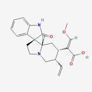 molecular formula C21H24N2O4 B1262611 18,19-Dehydrocorynoxinic acid 