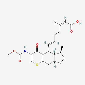 (2Z,6E)-7-[(5R,5aR,6S,8aS)-3-(methoxycarbonylamino)-6-methyl-4-oxo-5a,6,7,8,8a,9-hexahydro-5H-cyclopenta[g]thiochromen-5-yl]-3-methylhepta-2,6-dienoic acid