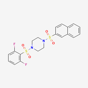 molecular formula C20H18F2N2O4S2 B1262620 1-(2,6-Difluorophenyl)sulfonyl-4-(2-naphthalenylsulfonyl)piperazine 