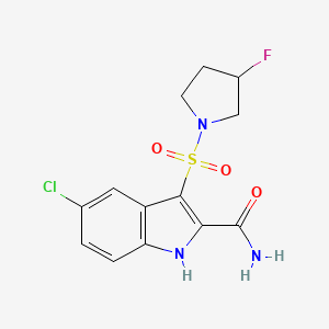 5-Chloro-3-(3-fluoropyrrolidine-1-sulfonyl)-1H-indole-2-carboxamide