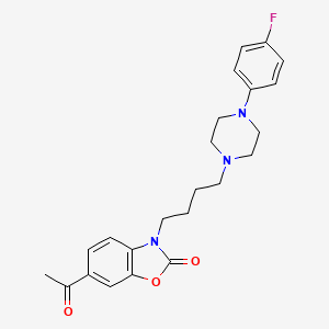 molecular formula C23H26FN3O3 B1262661 6-Acetyl-3-(4-(4-(4-fluorophenyl)piperazin-1-yl)butyl)benzo[d]oxazol-2(3h)-one 