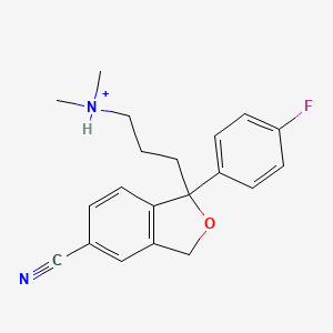 molecular formula C20H22FN2O+ B1262668 3-[5-cyano-1-(4-fluorophenyl)-1,3-dihydro-2-benzofuran-1-yl]-N,N-dimethylpropan-1-aminium 