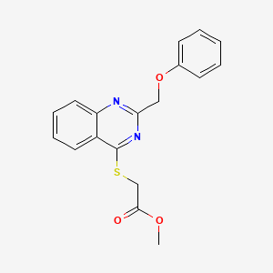 molecular formula C18H16N2O3S B1262691 2-[[2-(Phenoxymethyl)-4-quinazolinyl]thio]acetic acid methyl ester 