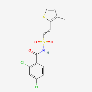 molecular formula C14H11Cl2NO3S2 B12626924 2,4-Dichloro-N-[2-(3-methylthiophen-2-yl)ethenesulfonyl]benzamide CAS No. 918635-26-4