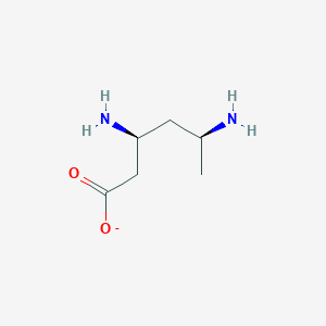 molecular formula C6H13N2O2- B1262700 L-erythro-3,5-diaminohexanoate 