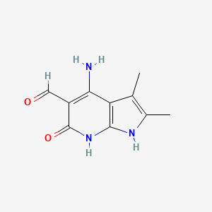 1H-Pyrrolo[2,3-b]pyridine-5-carboxaldehyde, 4-amino-6,7-dihydro-2,3-dimethyl-6-oxo-