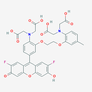 molecular formula C36H30F2N2O13 B1262720 [[2-(2-{2-[双(羧甲基)氨基]-5-(2,7-二氟-6-羟基-3-氧代-3H-黄嘌呤-9-基)苯氧基}乙氧基)-4-甲苯基](羧甲基)氨基]乙酸 