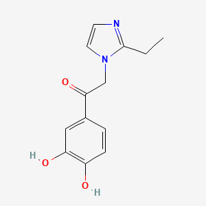 molecular formula C13H14N2O3 B1262721 1-(3,4-二羟基苯基)-2-(2-乙基-1-咪唑基)乙酮 