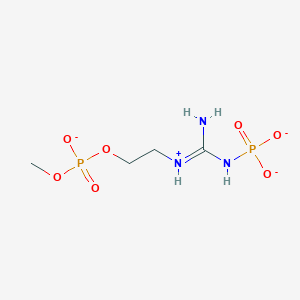 molecular formula C4H11N3O7P2-2 B1262727 N'-phosphonatoguanidinoethyl methyl phosphate(2-) 