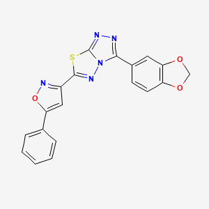 3-(1,3-Benzodioxol-5-yl)-6-(5-phenyl-1,2-oxazol-3-yl)[1,2,4]triazolo[3,4-b][1,3,4]thiadiazole