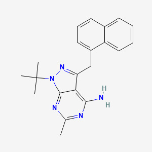 molecular formula C21H23N5 B1262770 1-Tert-butyl-6-methyl-3-(1-naphthalenylmethyl)-4-pyrazolo[3,4-d]pyrimidinamine 