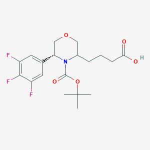 4-((5R)-4-(tert-butoxycarbonyl)-5-(3,4,5-trifluorophenyl)morpholin-3-yl)butanoic acid