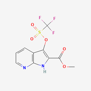 1H-Pyrrolo[2,3-b]pyridine-2-carboxylic acid, 3-[[(trifluoromethyl)sulfonyl]oxy]-, methyl ester