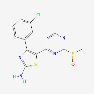 4-(3-Chlorophenyl)-5-[2-(methanesulfinyl)pyrimidin-4-yl]-1,3-thiazol-2-amine