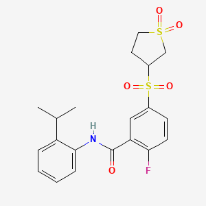 5-[(1,1-dioxidotetrahydrothiophen-3-yl)sulfonyl]-2-fluoro-N-[2-(propan-2-yl)phenyl]benzamide