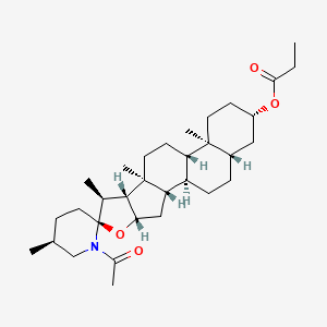 molecular formula C32H51NO4 B12627844 [(1R,2S,4S,5'S,6S,7S,8R,9S,12S,13S,16S,18S)-1'-acetyl-5',7,9,13-tetramethylspiro[5-oxapentacyclo[10.8.0.02,9.04,8.013,18]icosane-6,2'-piperidine]-16-yl] propanoate 