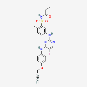5-Fluoro-N-(4-methyl-3-propionylaminosulfonylphenyl)-N'-(4-(prop-2-ynyloxy)phenyl)-2,4-pyrimidinediamine
