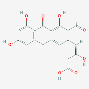 molecular formula C20H16O8 B1262790 (3E)-4-(3-acetyl-4,5,7-trihydroxy-10-oxo-9,10-dihydroanthracen-2-yl)-3-hydroxybut-3-enoic acid 