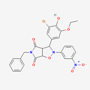 5-benzyl-3-(3-bromo-5-ethoxy-4-hydroxyphenyl)-2-(3-nitrophenyl)dihydro-2H-pyrrolo[3,4-d][1,2]oxazole-4,6(3H,5H)-dione