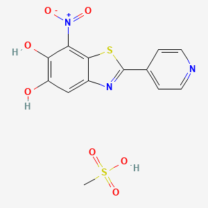 molecular formula C13H11N3O7S2 B12627981 Methanesulfonic acid;7-nitro-2-pyridin-4-yl-1,3-benzothiazole-5,6-diol CAS No. 921196-81-8