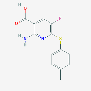 2-Amino-5-fluoro-6-[(4-methylphenyl)sulfanyl]pyridine-3-carboxylic acid