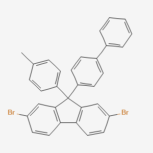 molecular formula C32H22Br2 B12628325 9-([1,1'-Biphenyl]-4-yl)-2,7-dibromo-9-(4-methylphenyl)-9H-fluorene CAS No. 919295-48-0