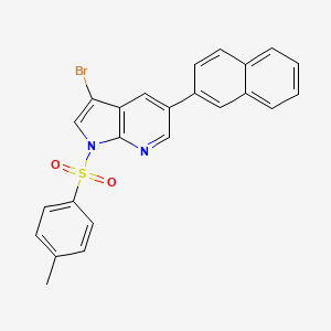 1H-Pyrrolo[2,3-b]pyridine, 3-bromo-1-[(4-methylphenyl)sulfonyl]-5-(2-naphthalenyl)-