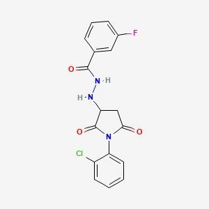 N'-[1-(2-chlorophenyl)-2,5-dioxopyrrolidin-3-yl]-3-fluorobenzohydrazide