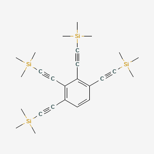 molecular formula C26H38Si4 B12628340 [Benzene-1,2,3,4-tetrayltetra(ethyne-2,1-diyl)]tetrakis(trimethylsilane) CAS No. 920754-84-3