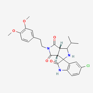 (3aR,6aS)-5'-chloro-5-[2-(3,4-dimethoxyphenyl)ethyl]-1-propan-2-ylspiro[1,2,3a,6a-tetrahydropyrrolo[3,4-c]pyrrole-3,3'-1H-indole]-2',4,6-trione