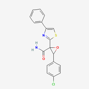 molecular formula C18H13ClN2O2S B12628400 3-(4-Chlorophenyl)-2-(4-phenyl-1,3-thiazol-2-yl)oxirane-2-carboxamide CAS No. 919201-74-4