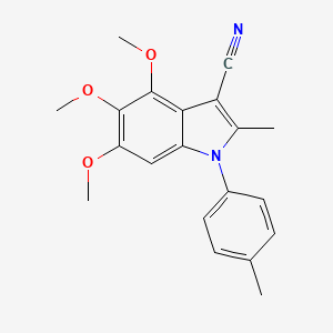 molecular formula C20H20N2O3 B12628406 4,5,6-Trimethoxy-2-methyl-1-(4-methylphenyl)-1H-indole-3-carbonitrile CAS No. 922184-56-3