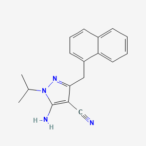 molecular formula C18H18N4 B1262841 5-Amino-3-(1-naphthalenylmethyl)-1-propan-2-yl-4-pyrazolecarbonitrile 