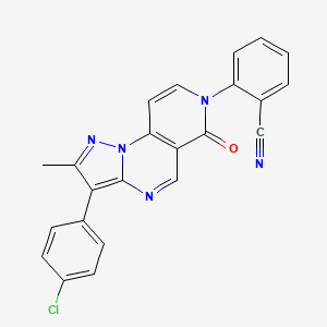 2-[3-(4-chlorophenyl)-2-methyl-6-oxopyrazolo[1,5-a]pyrido[3,4-e]pyrimidin-7(6H)-yl]benzonitrile