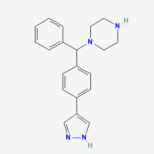 1-{Phenyl[4-(1H-pyrazol-4-yl)phenyl]methyl}piperazine