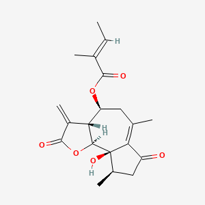 molecular formula C20H24O6 B1262886 (4betaH)-5alpha-羟基-8alpha-(2-甲基丁-2-烯酰氧基)-2-氧代-1(10),11(13)-愈创木烯-12,6alpha-内酯 