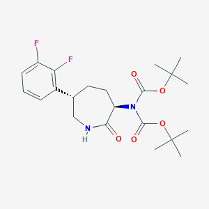 tert-butyl N-[(3R,6S)-6-(2,3-difluorophenyl)-2-oxoazepan-3-yl]-N-[(2-methylpropan-2-yl)oxycarbonyl]carbamate