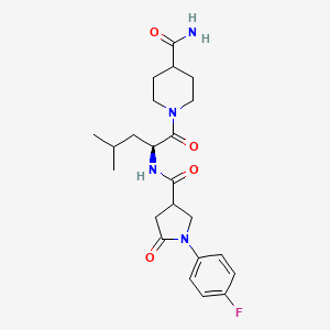 1-(N-{[1-(4-fluorophenyl)-5-oxopyrrolidin-3-yl]carbonyl}-L-leucyl)piperidine-4-carboxamide