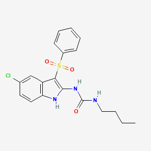 N-[3-(Benzenesulfonyl)-5-chloro-1H-indol-2-yl]-N'-butylurea