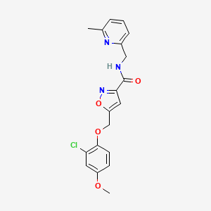 molecular formula C19H18ClN3O4 B1262920 5-[(2-chloro-4-methoxyphenoxy)methyl]-N-[(6-methyl-2-pyridinyl)methyl]-3-isoxazolecarboxamide 