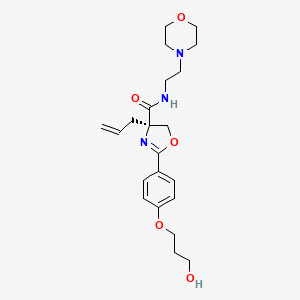 molecular formula C22H31N3O5 B1262922 (4R)-2-[4-(3-羟基丙氧基)苯基]-N-[2-(4-吗啉基)乙基]-4-丙烯基-5H-噁唑-4-甲酰胺 
