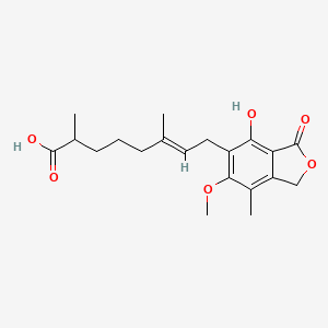 molecular formula C20H26O6 B1262927 (E)-8-(4-hydroxy-6-methoxy-7-methyl-3-oxo-1H-2-benzofuran-5-yl)-2,6-dimethyloct-6-enoic acid 