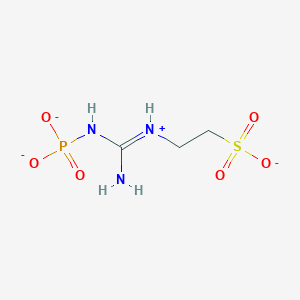 molecular formula C3H8N3O6PS-2 B1262934 N-phosphonatotaurocyamine(2-) 
