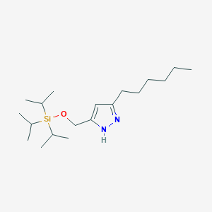 1H-Pyrazole, 3-hexyl-5-[[[tris(1-methylethyl)silyl]oxy]methyl]-